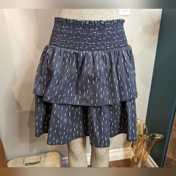 Universal Thread Cotton Skirt, Womens XL Gray blue Tiered high rise skirt - Picture 5 of 15